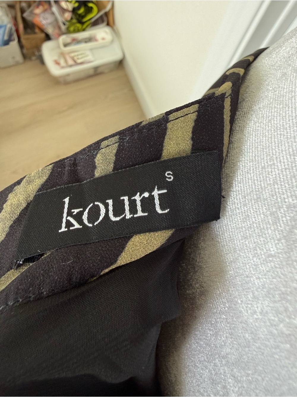 Kourt Kyla  Pleated Chiffon Zebra-Print Maxi Pants in Tan & Black - Picture 12 of 12
